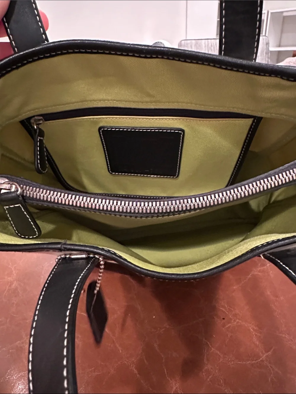 Coach Vintage Hampton Two-Tone Canvas and Leather Tote Bag in Cream and Black